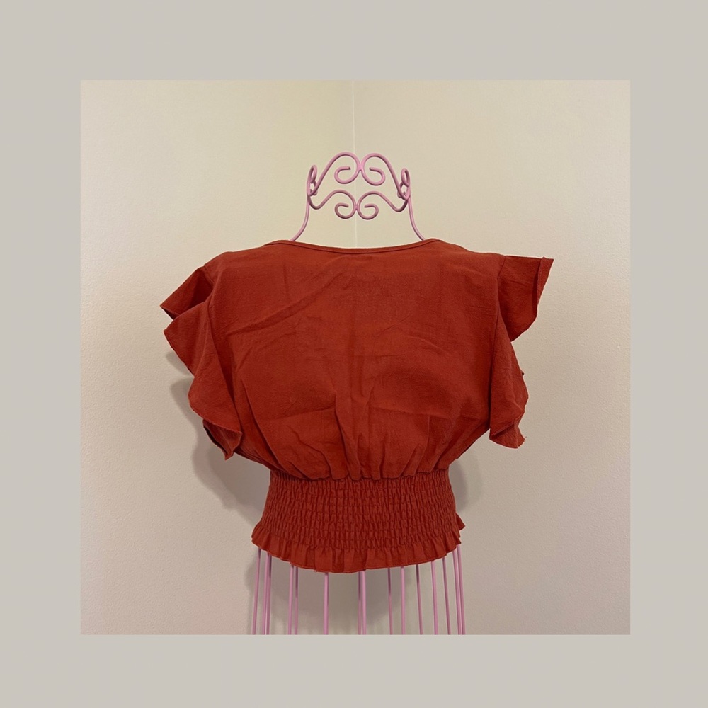 SHEIN V-Neck Ruffled Top - Picture 2 of 7